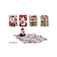 Χριστουγεννιάτικο Σετ Κουβερτούλα 75×100 cm με Αρκουδάκι – Διάφορα Σχέδια Χριστουγέννων