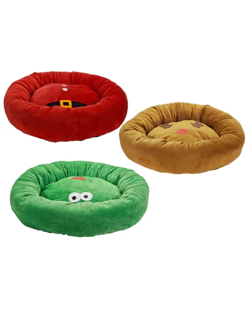 Χριστουγεννιάτικο Μαλακό Κρεβατάκι – Κουβούκλιο για Κουταβάκια & Γατάκια Ø 48 cm