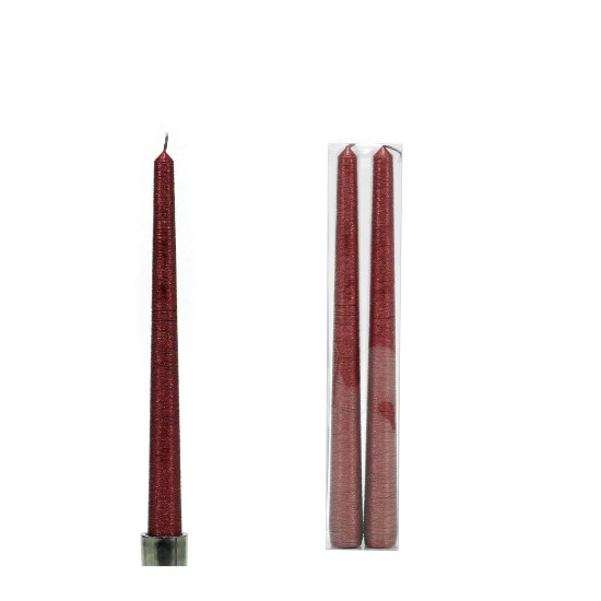 Χριστουγεννιάτικα Κόκκινα Κεριά – Σετ 2 Τεμ., Ύψος 25 cm