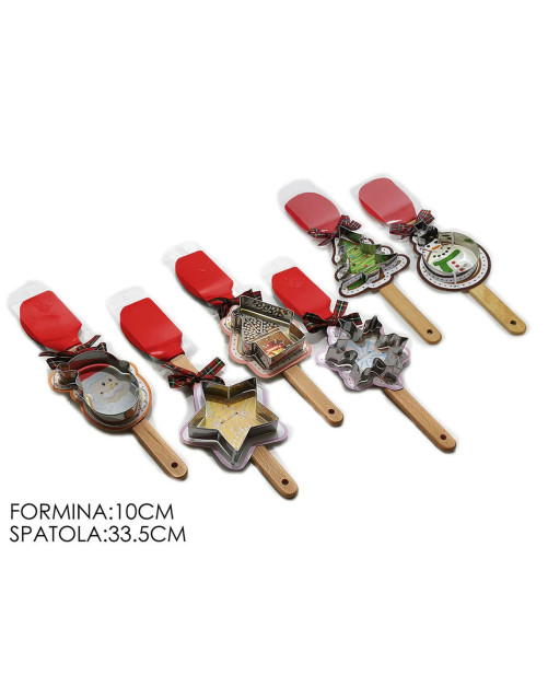  Χριστουγεννιάτικο Σετ «Σπάτουλα & Φόρμα» – Κόκκινη σπάτουλα με 6 τύπους φόρμας