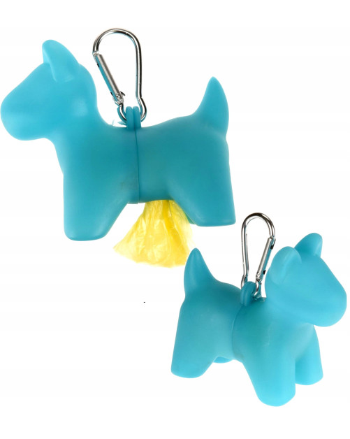 Θήκη Σακούλων Περιττωμάτων σε Σχήμα Σκύλου – Μπλε, με 20 Ανταλλακτικές Σακούλες