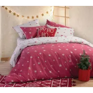 Χριστουγεννιάτικο Σετ Σεντόνια Υπέρδιπλα 4 Τεμαχίων – Κόκκινο με Αστέρια (Flannel)