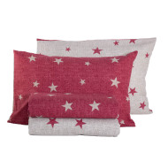 Χριστουγεννιάτικο Σετ Σεντόνια Υπέρδιπλα 4 Τεμαχίων – Κόκκινο με Αστέρια (Flannel)