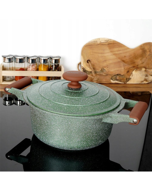 Nava Ωmega Κατσαρόλα 24 cm – Αντικολλητική Stone με Καπάκι