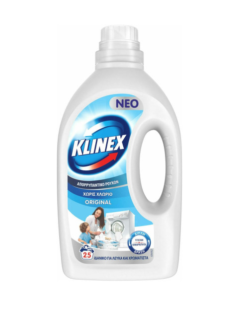 Klinex original υγρό απορρυπαντικό ρούχων 1.25L 25 μεζούρες