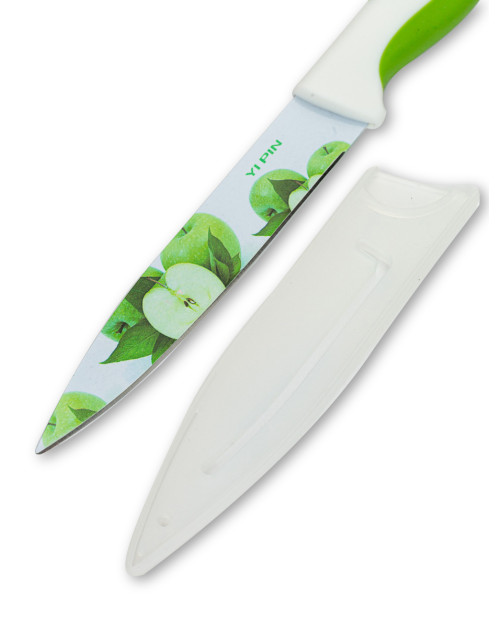Μαχαίρι γενικής χρήσης με σχέδιο μήλο και θήκη