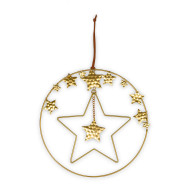 Χριστουγεννιάτικο Κρεμαστό Διακοσμητικό Αστέρι σε Κύκλο – Χρυσό 0.3 × 25 × 25 cm
