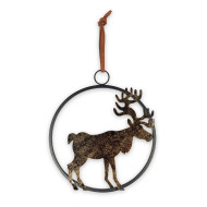 Χριστουγεννιάτικο στολίδι τάρανδος μεταλλικό 25x21.5x0.7cm