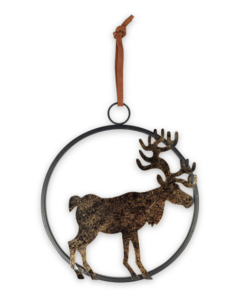 Χριστουγεννιάτικο στολίδι τάρανδος μεταλλικό 25x21.5x0.7cm